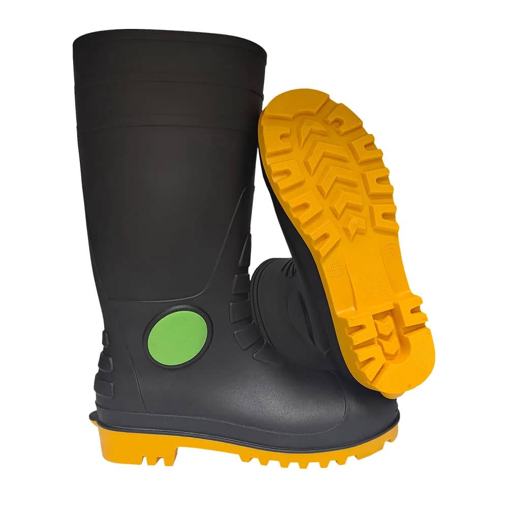 Yellow PVC waterproof construction work boot product view