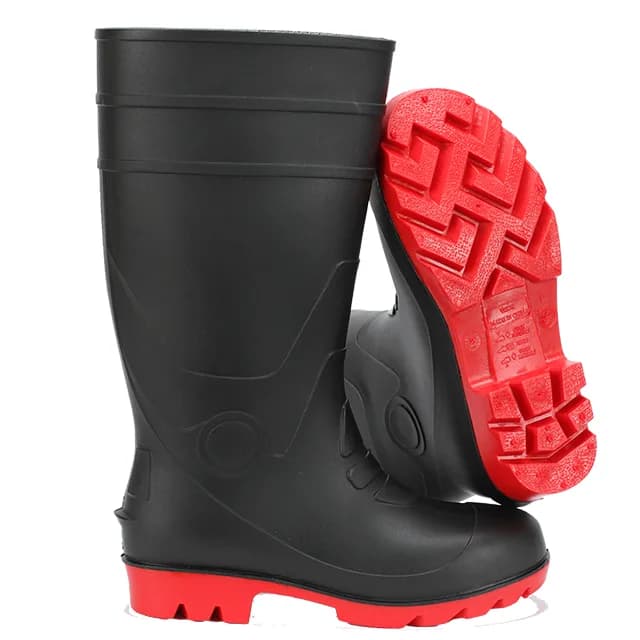Yellow PVC waterproof construction work boot product view