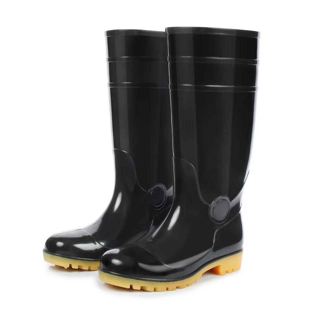 Yellow PVC waterproof construction work boot product view