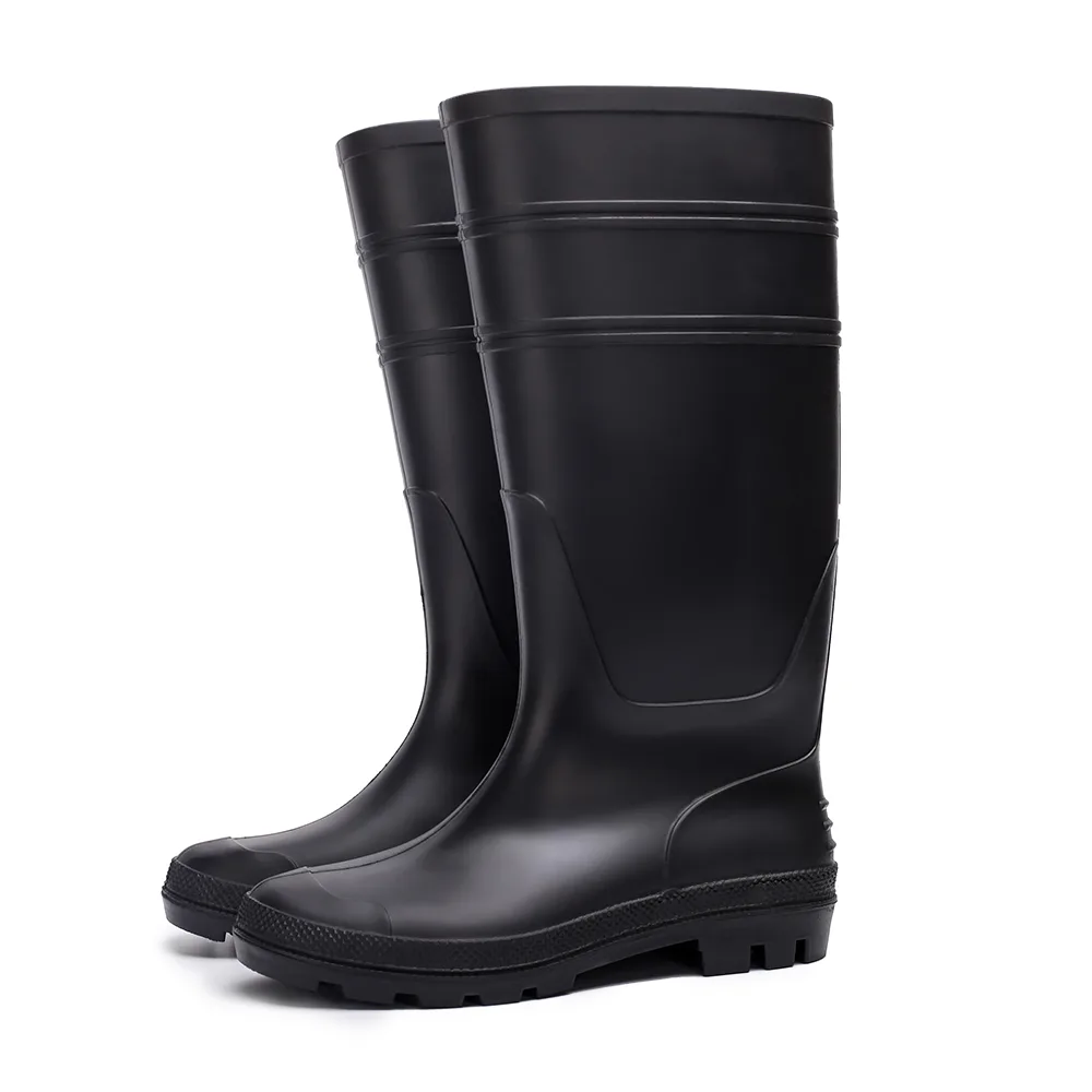 Yellow PVC waterproof construction work boot product view