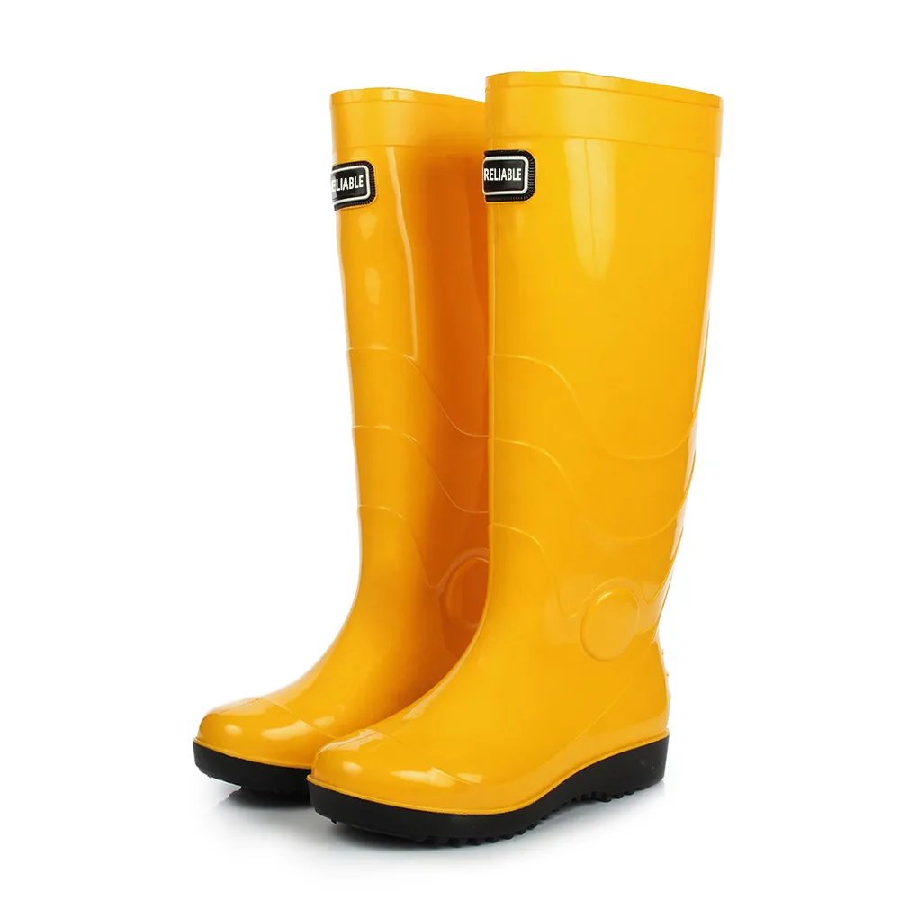 Yellow PVC waterproof construction work boot product view