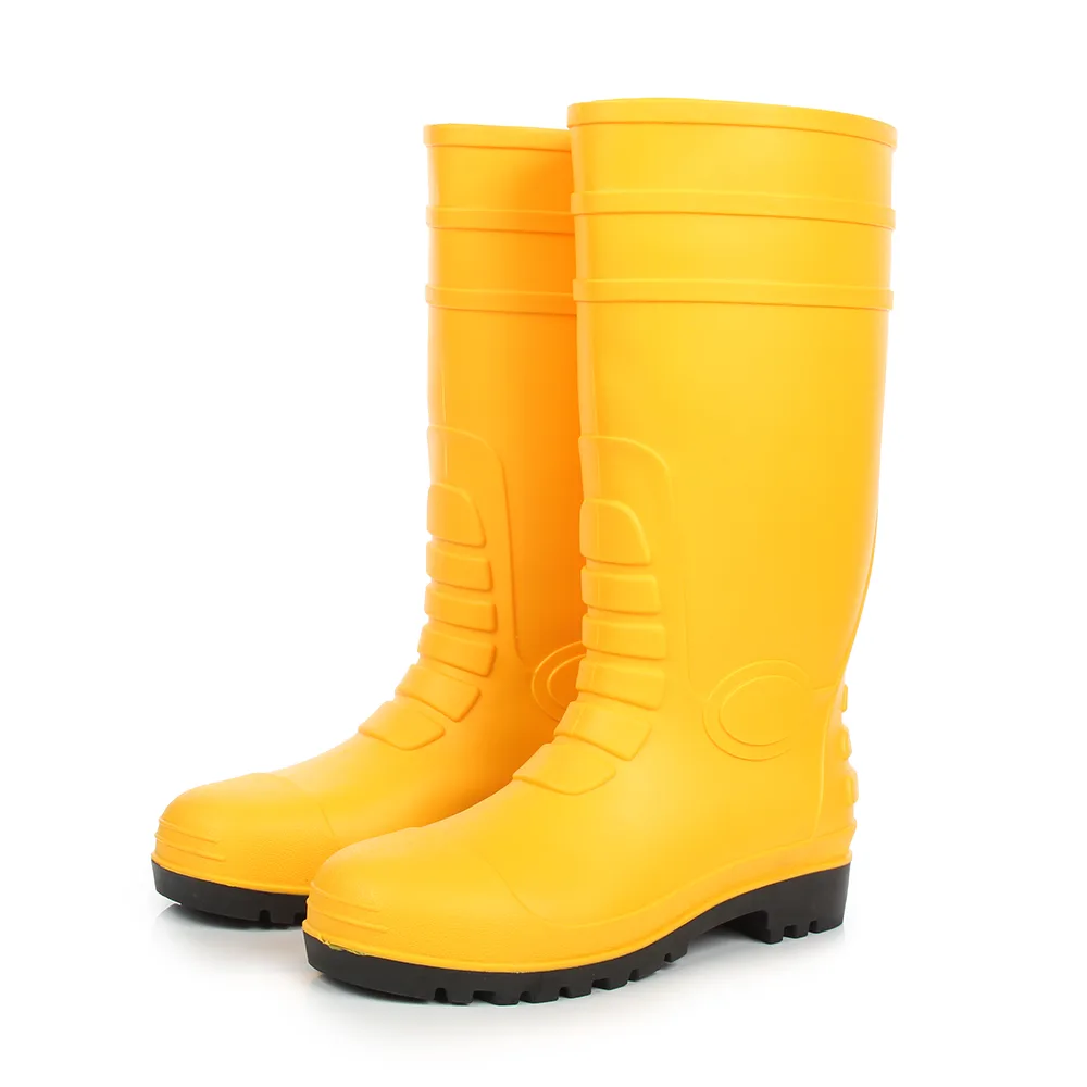 Yellow PVC waterproof construction work boot product view