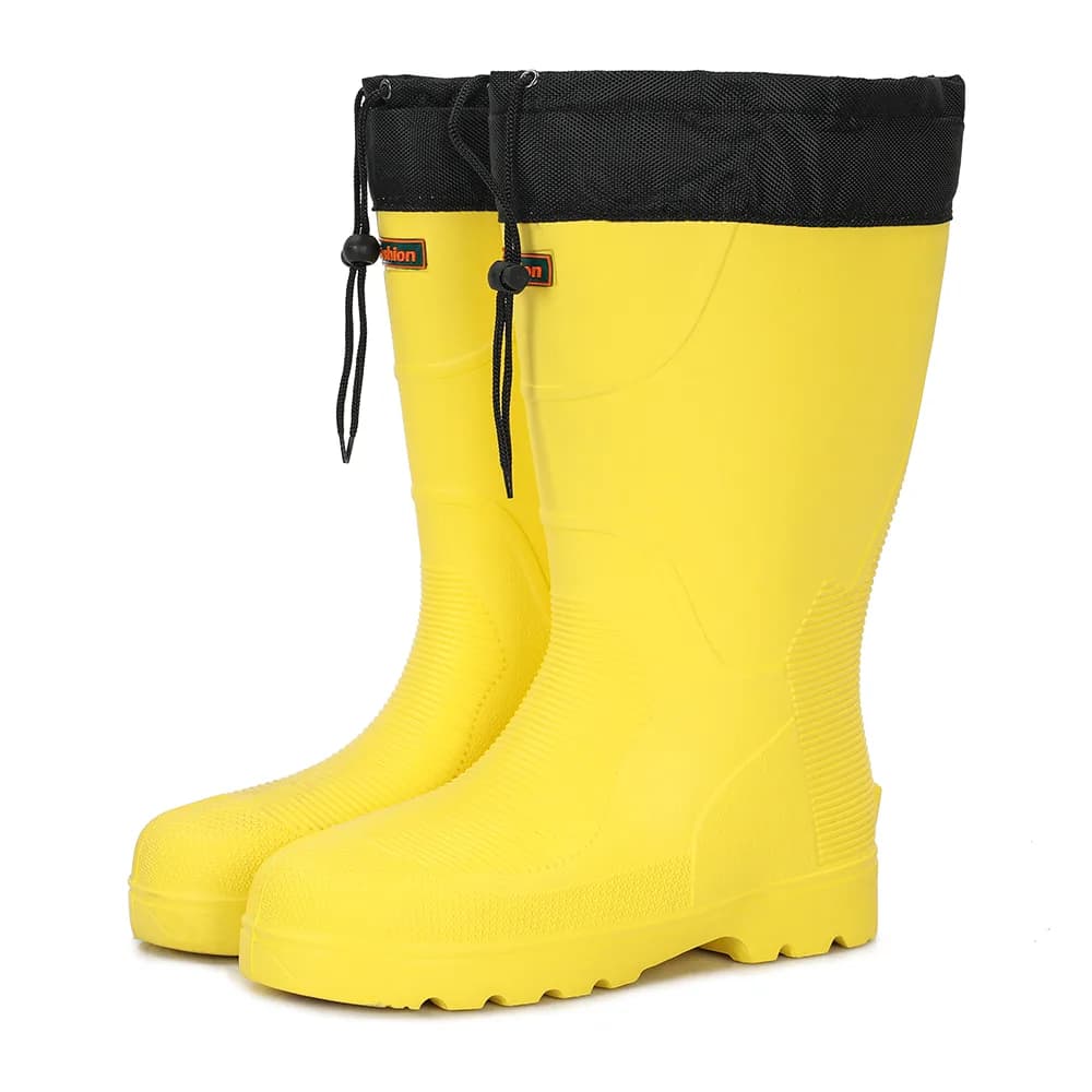 Yellow PVC waterproof construction work boot product view